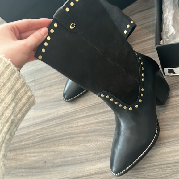 *BRAND NEW* Coach - Pheobe Boots (Black leather & Suede) - Picture 4 of 10